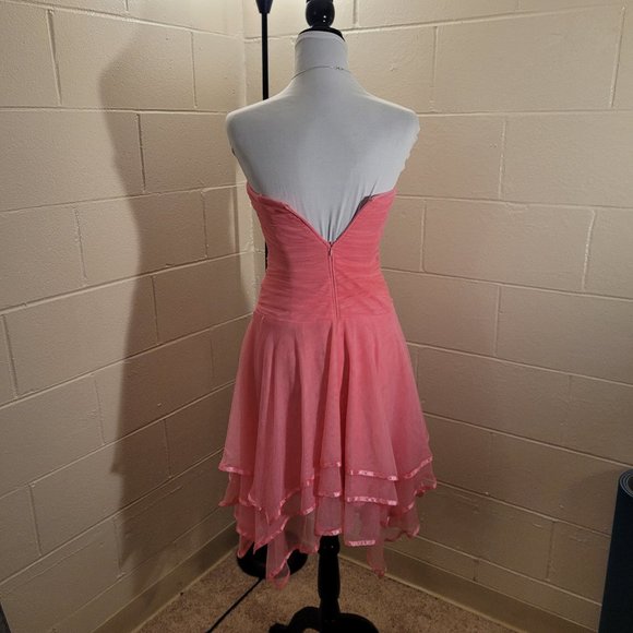 Vintage Pink Strapless Asymmetrical Fairy Hippie Boho Dress - Picture 4 of 7